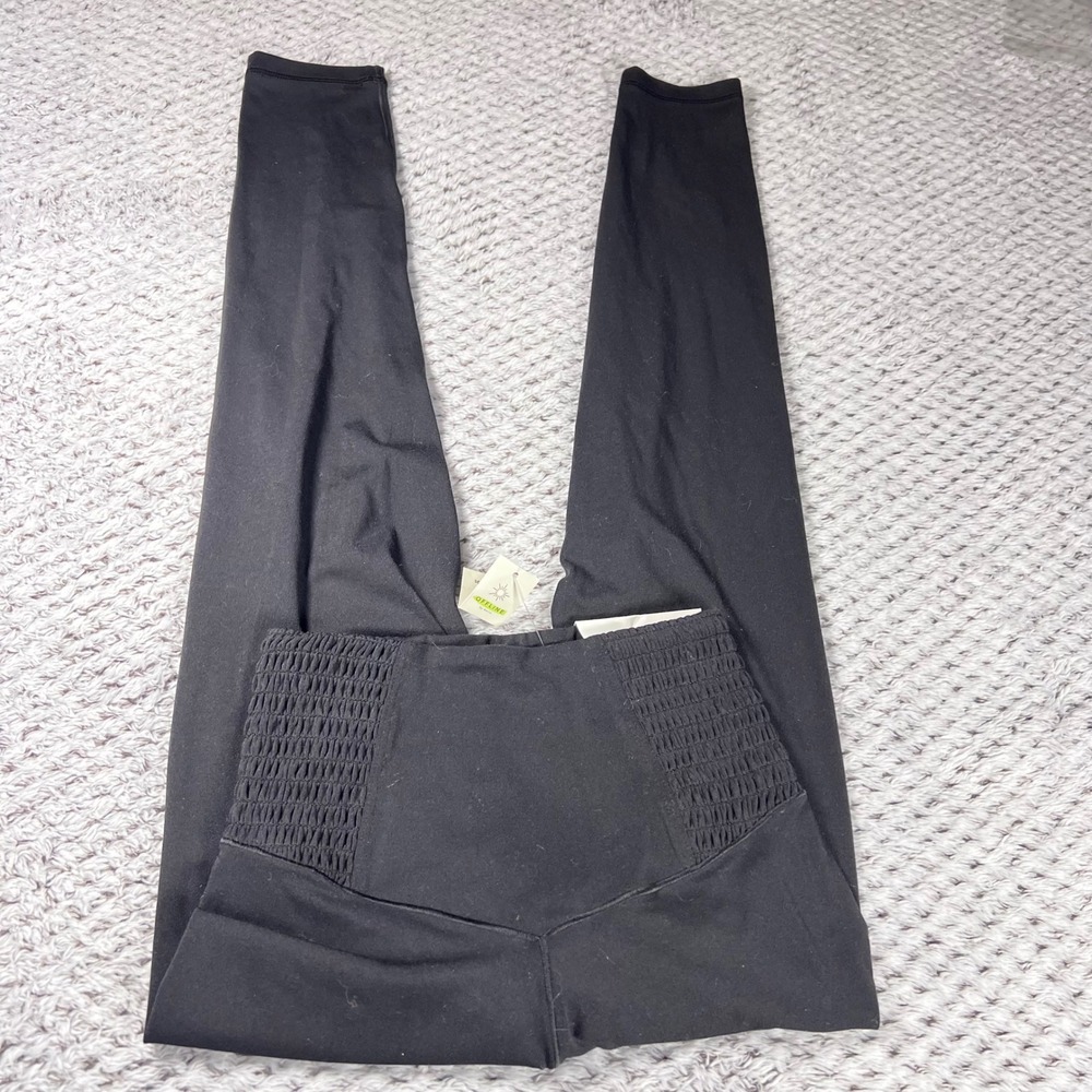 AE OFFLINE Women's High Rise Smocked Waist 7/8 Leggings Black Size‎ XS NWT